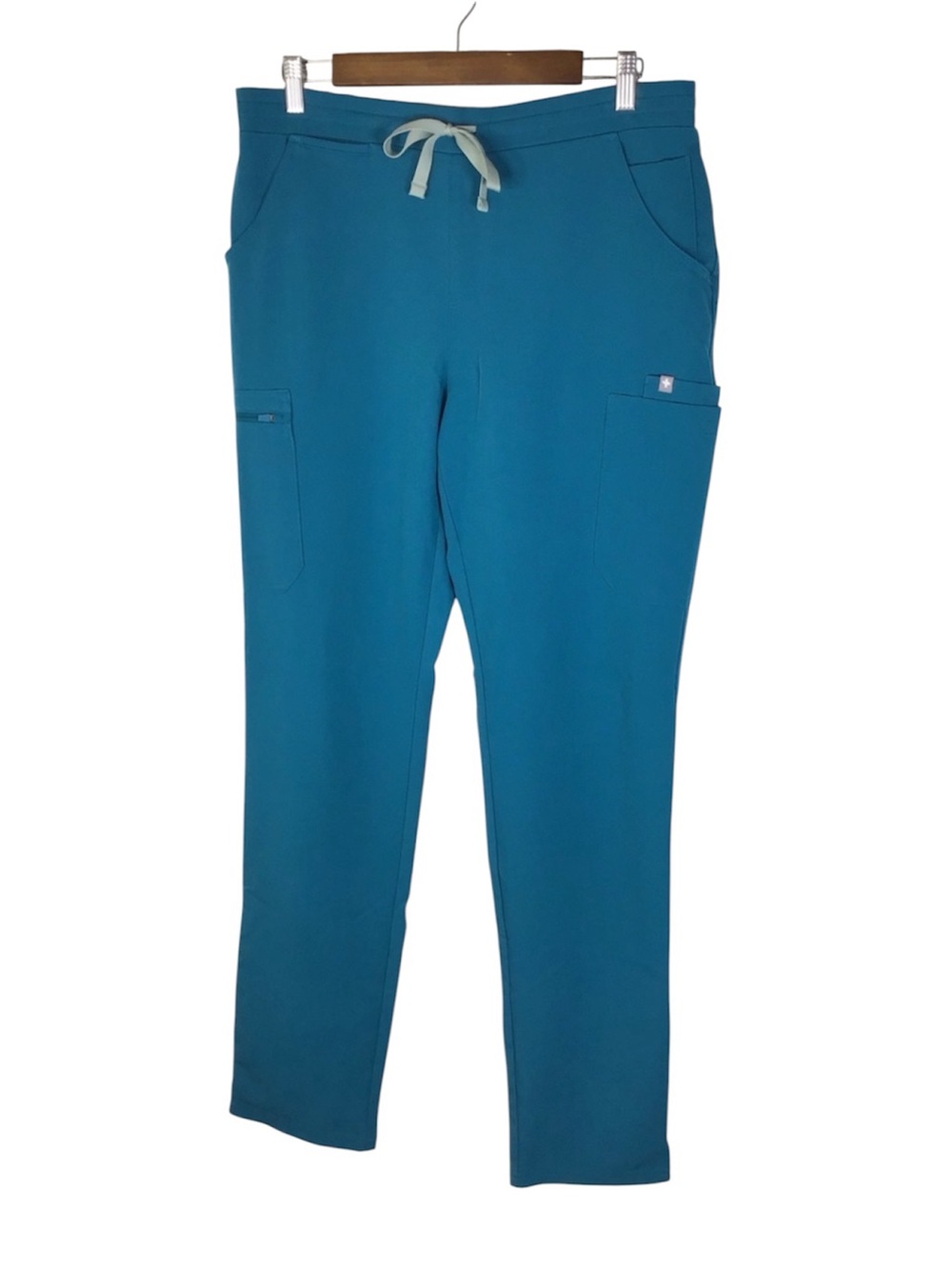Figs  High-Rise Slim Scrub Pant in Pacific Blue Size Medium Tall.